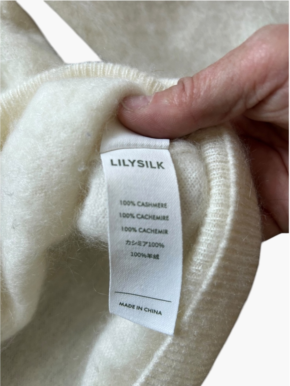 LILYSILK Hestia 100% Brushed Cashmere Cardigan Ivory Cream Women’s L - Picture 7 of 11
